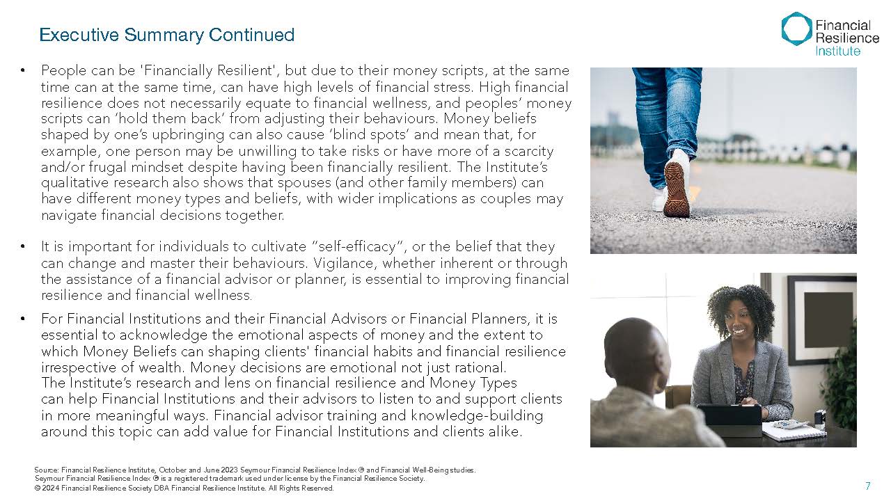 Continued summary on money scripts, self-efficacy, and the role of financial advisors